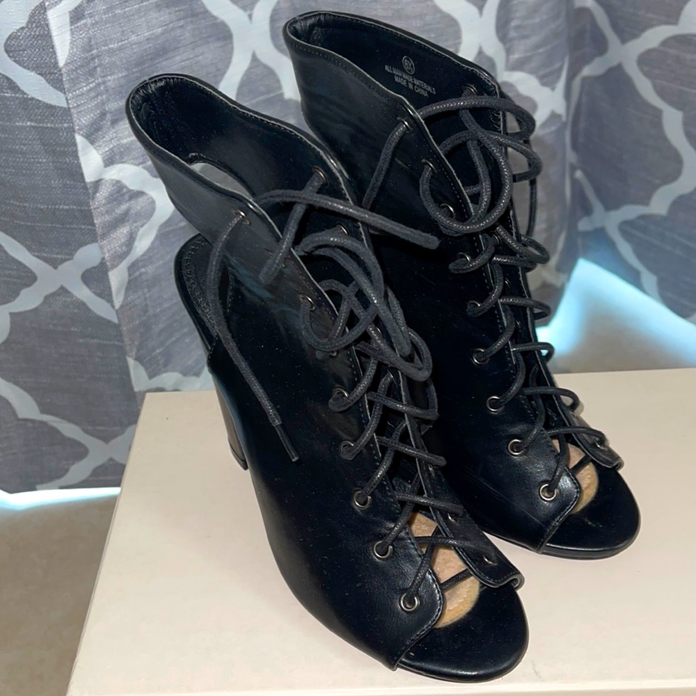 Black chunky heels